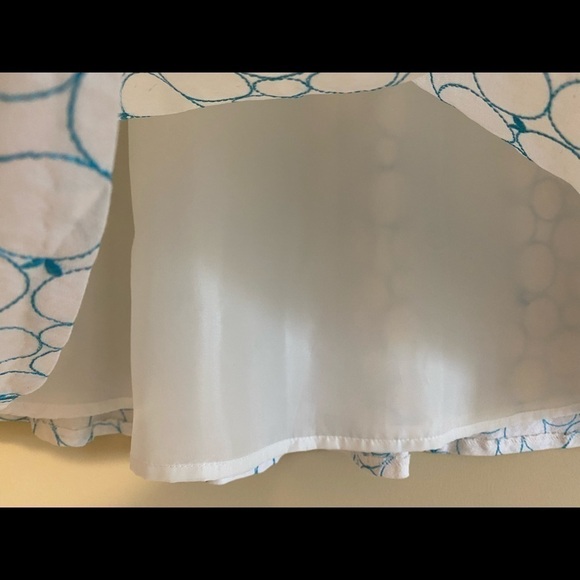 DJ&Co White Linen blend Belted Embroidered Skater Style Skirt Size 16 NWT - Picture 11 of 11